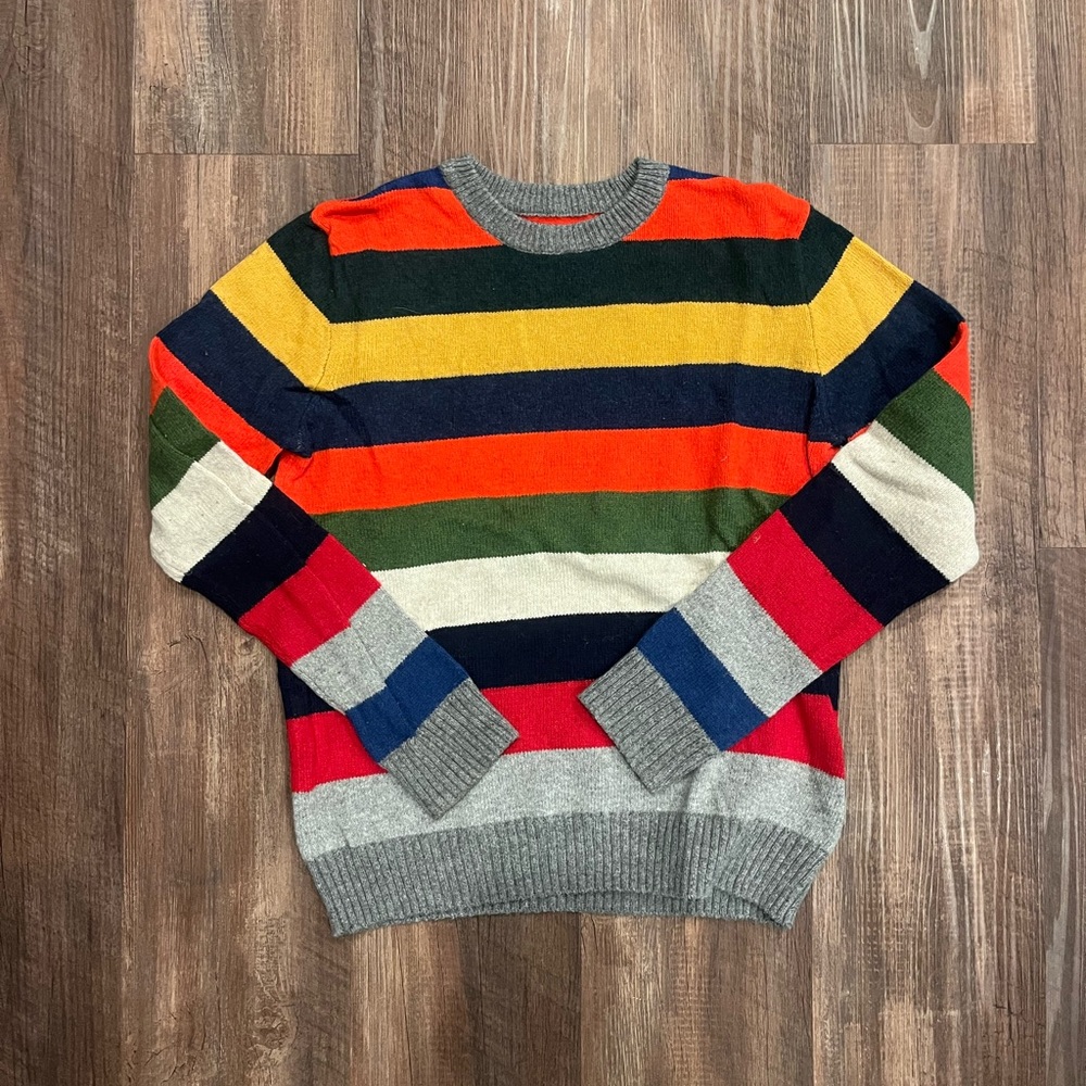GAP Boy’s Colorful Striped Crewneck Sweater